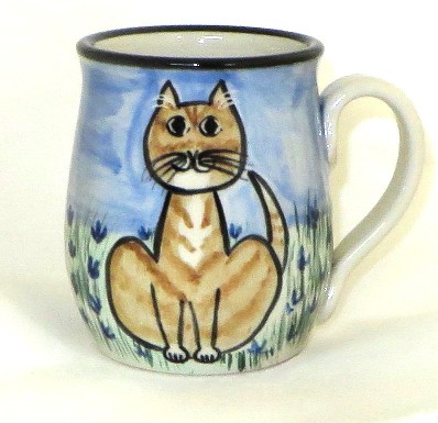 Cat Sitting Orange Tabby -Deluxe Mug